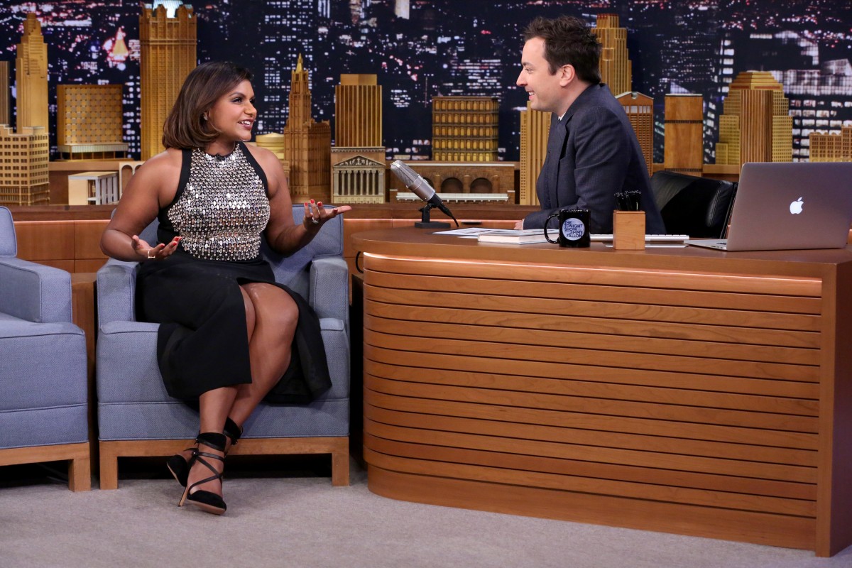 THE TONIGHT SHOW STARRING JIMMY FALLON -- Episode 0380 -- Pictured: (l-r) Actress Mindy Kaling during an interview with host Jimmy Fallon on December 3, 2015 -- (Photo by: Douglas Gorenstein/NBC)