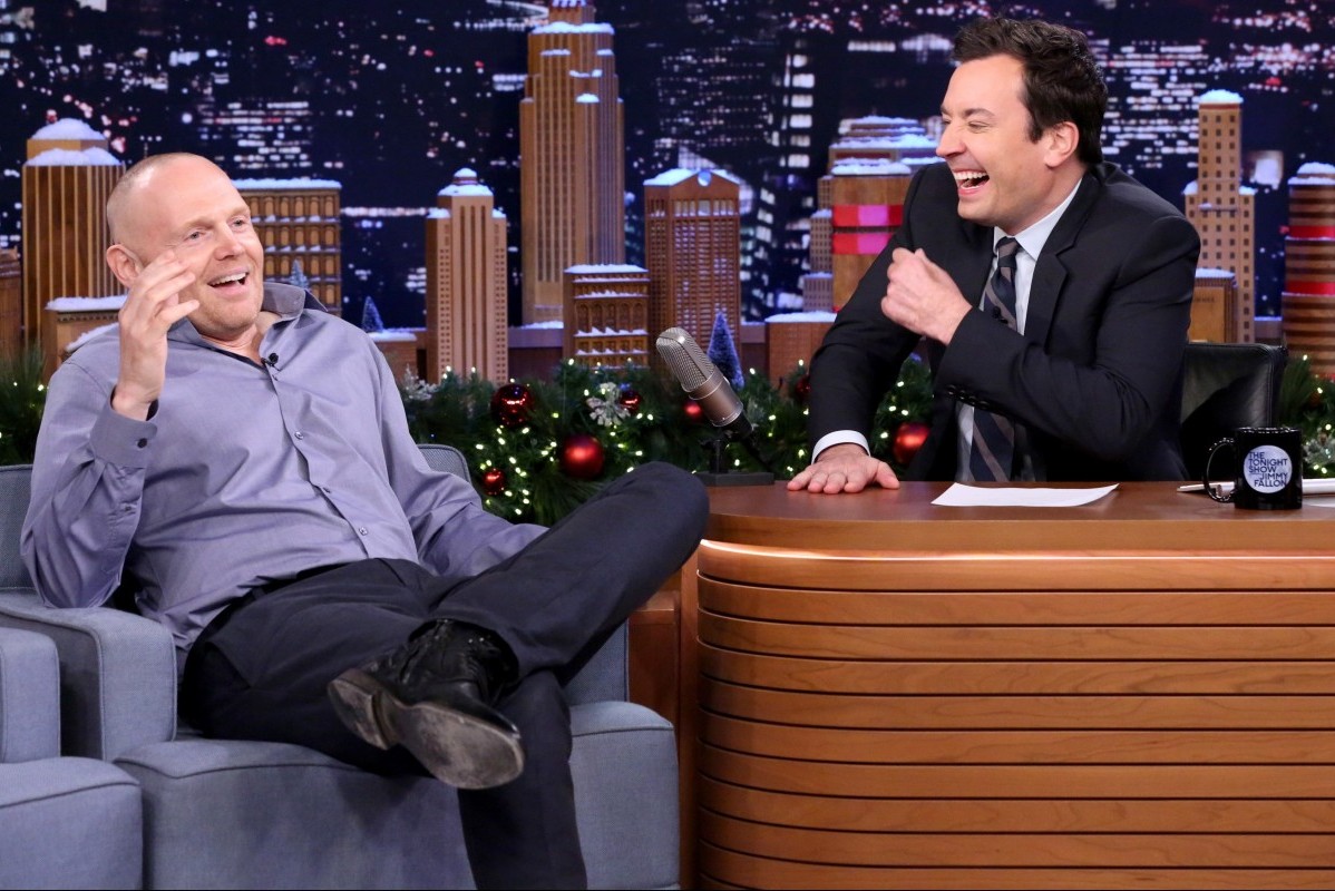 THE TONIGHT SHOW STARRING JIMMY FALLON -- Episode 0388 -- Pictured: (l-r) Comedian Bill Burr during an interview with host Jimmy Fallon on December 15, 2015 -- (Photo by: Douglas Gorenstein/NBC)