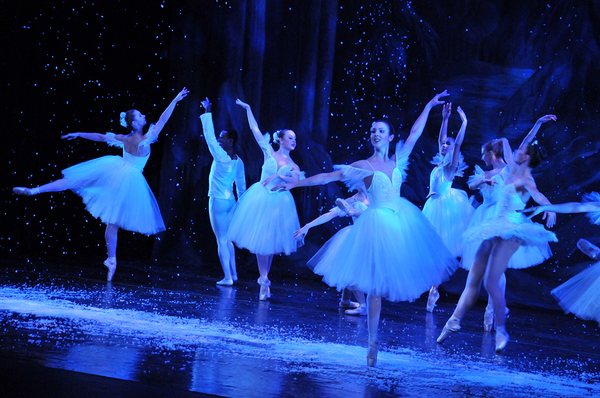 The Jose Mateo Ballet Theatre's Nutcracker snow scene. / Photo provided by Jose Mateo Ballet Theatre 