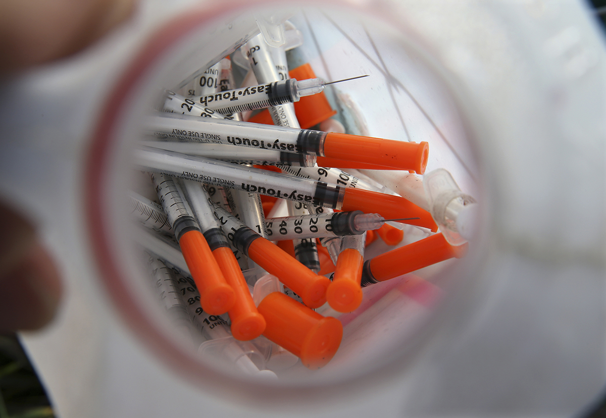 Heroin needles. (AP Photo/Mel Evans)