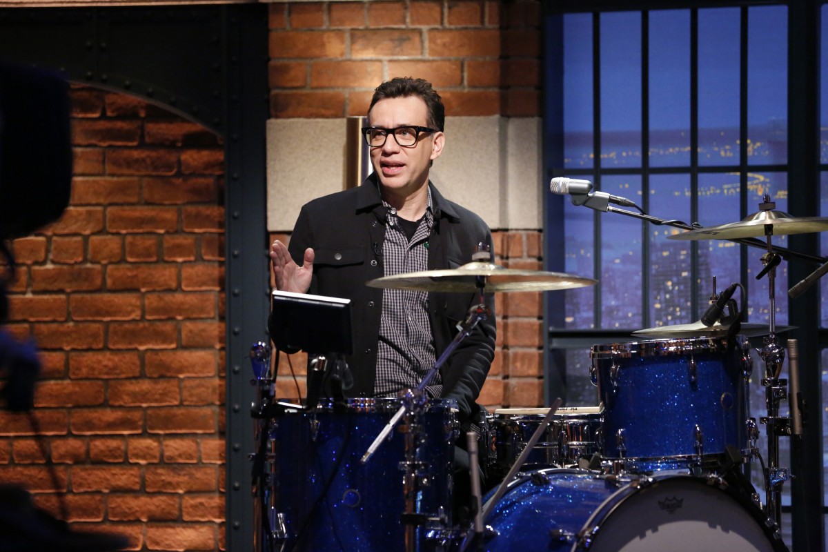 LATE NIGHT WITH SETH MEYERS -- Episode 298 -- Pictured: Fred Armisen of the 8G Band on December 8, 2015 -- (Photo by: Jon Pack/NBC)