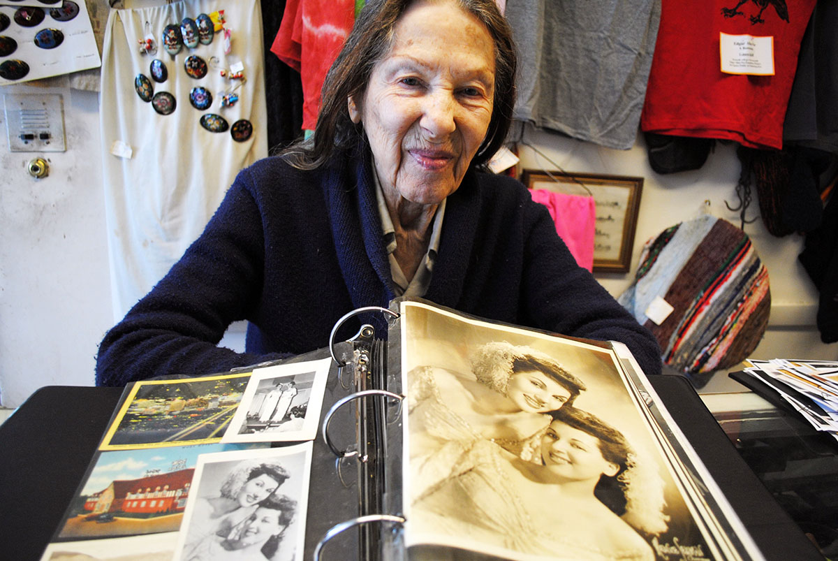 Pat Bartevian displays her photos of Old Hollywood. / Photo by Madeline Bilis