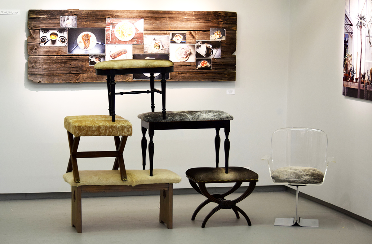Camden Hydes seating on display at the 555 Gallery. / Photo courtesy of Colleen Mothander