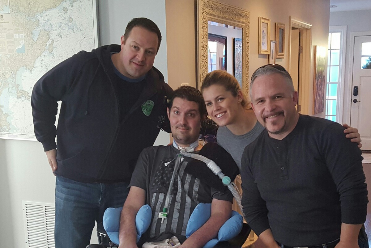 Author Dave Wege, Peter Frates, Julie Frates, and author Casey Sherman Photo Provided