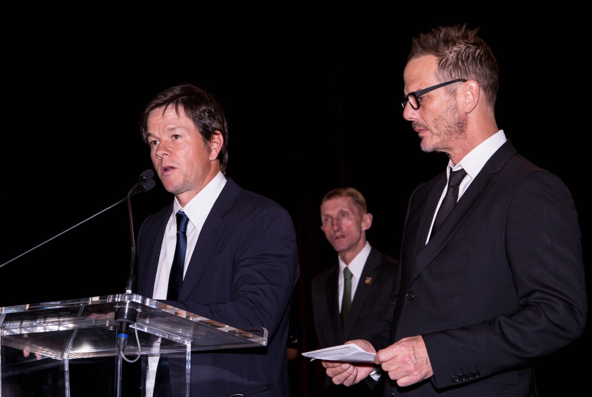 March 5, 2016, BOSTON - Mark Wahlberg appears at the 3rd Annual Boston Police Foundation Gala Saturday night at the Westin Boston Waterfront Hotel. Wahlberg presented the Hero's Award to Boston Police Officer John Moynihan who was shot last year. Photo by Alexandra Wimley