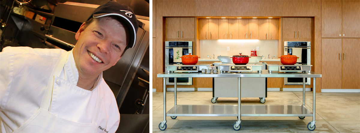 Chef Paul Wahlberg photo by Nicoletta Amato Photography; the Kitchen at Boston Public Market photo by Mike Diskin.