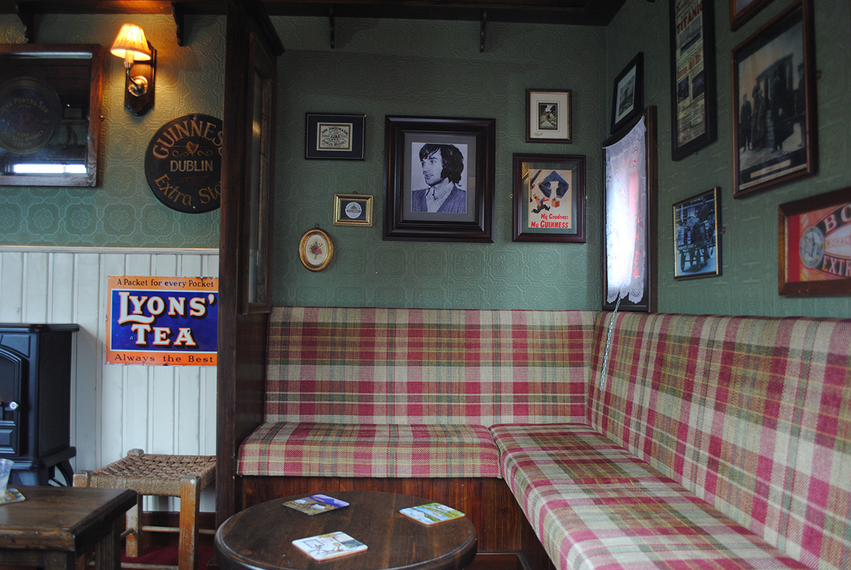 The lounge area inside the Connemara model of the Shebeen. / Photo by Madeline Bilis