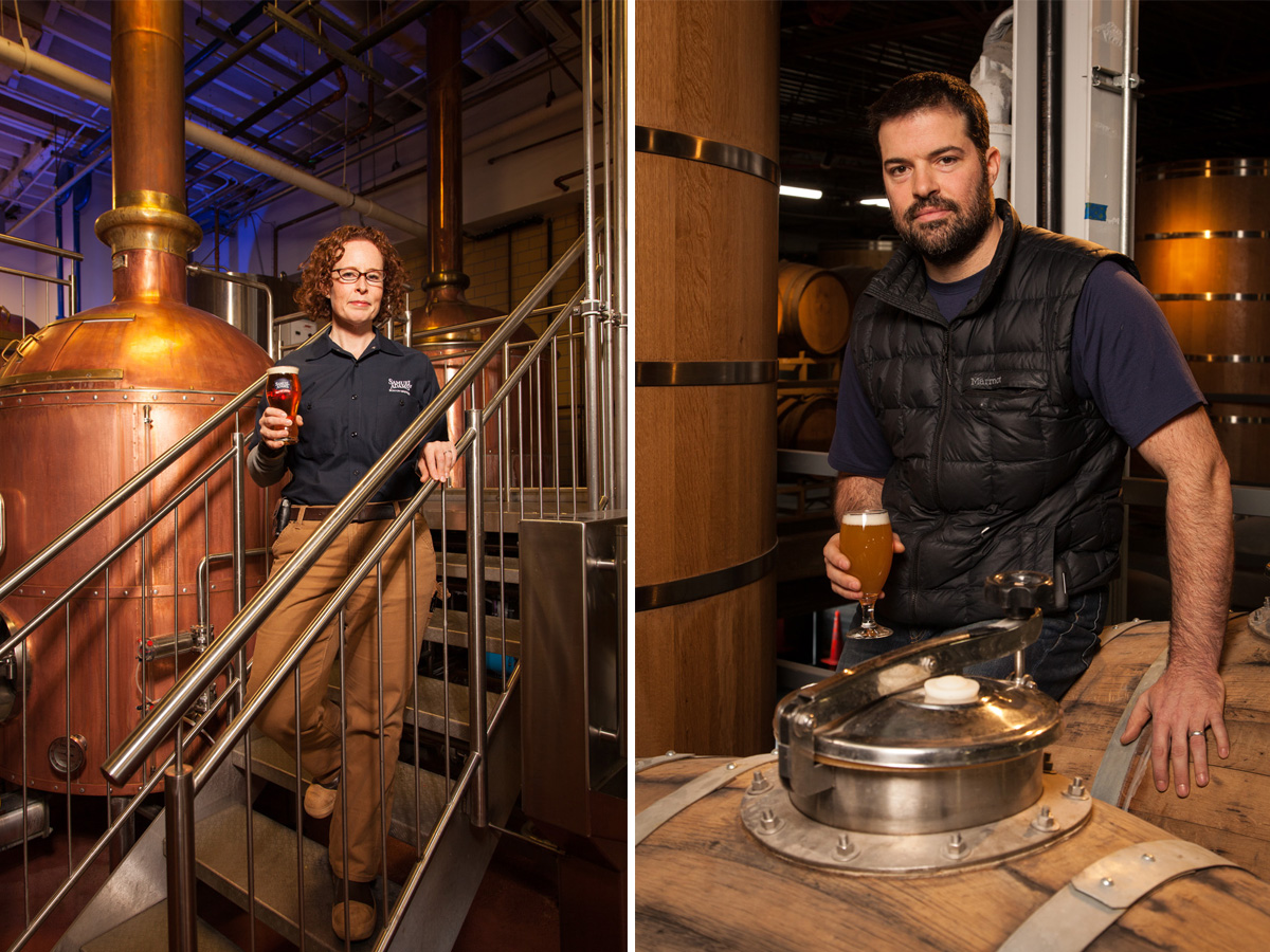 From 'Behind the Beer,' (L to R) Megan Parisi, Head brewer at Samuel Adams; JC Tetreault, owner of Trillium Brewing Co.