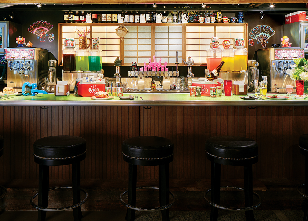 The bar at Hojoko. / Photo by Jared Kuzia for "At Hojoko, It’s East Meets West Meets East Again."