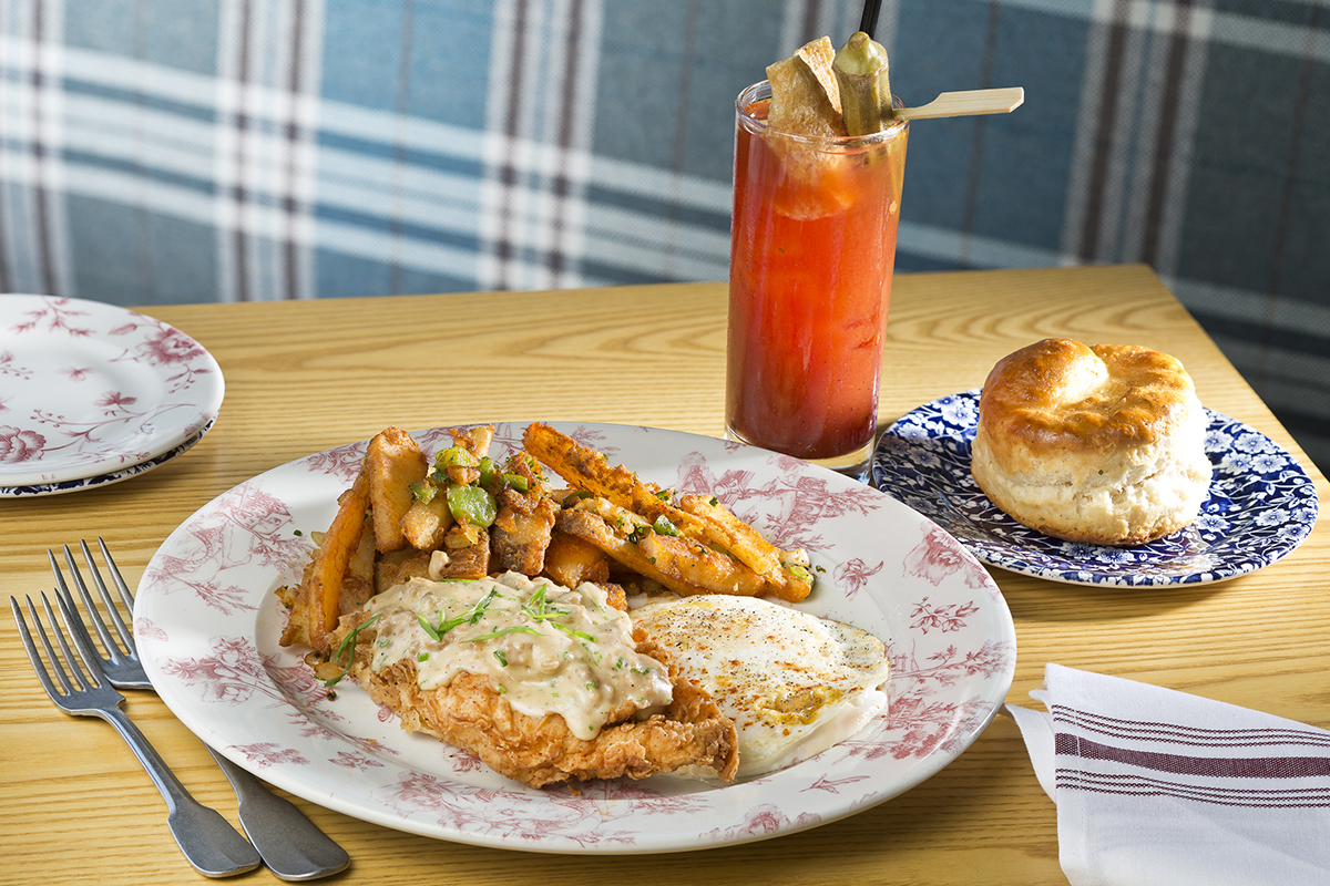 Country fried chicken and eggs. / Photo by Joe Greene