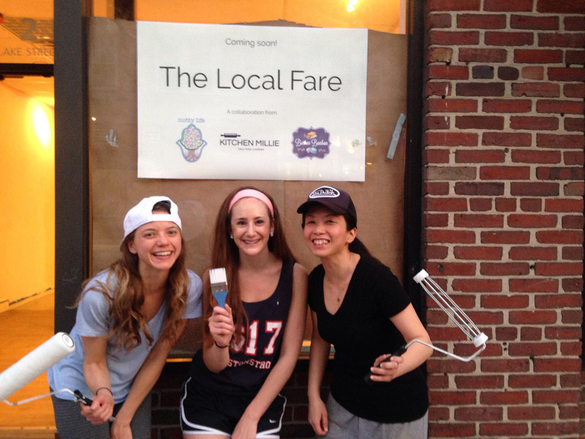 (L to R) Caroline Huffstetler of Nutty Life, Michelle Wax of Kicteh nMillie, and Rita Ng of Boston Bonbon at the Local Fare in Arlington