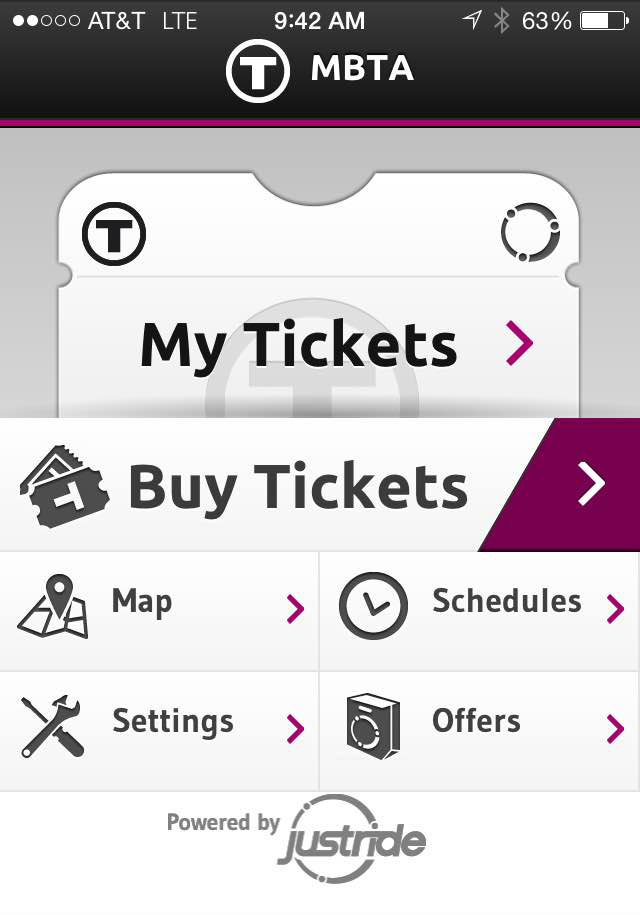 MBTA mTicket app on iPhone / Photo by Gabrielle DiBenedetto