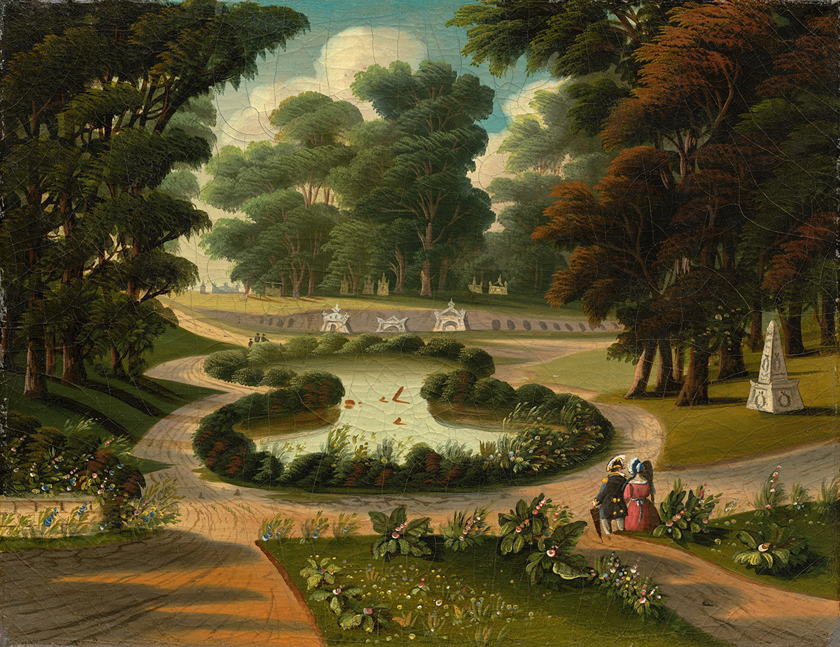 A mid 19th-century Thomas Chambers painting of Mount Auburn Cemetery / Photo via Wikimedia/Creative Commons