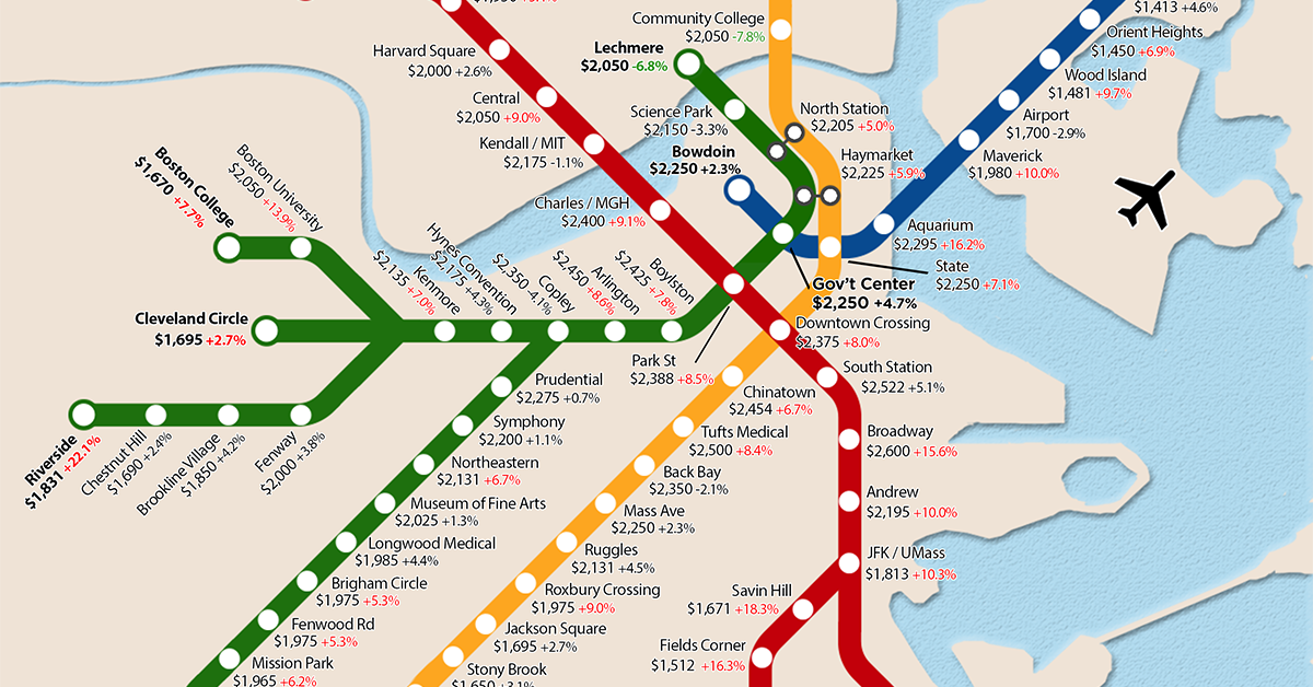 One Bedroom Rent Mbta Map Shows Huge Differences