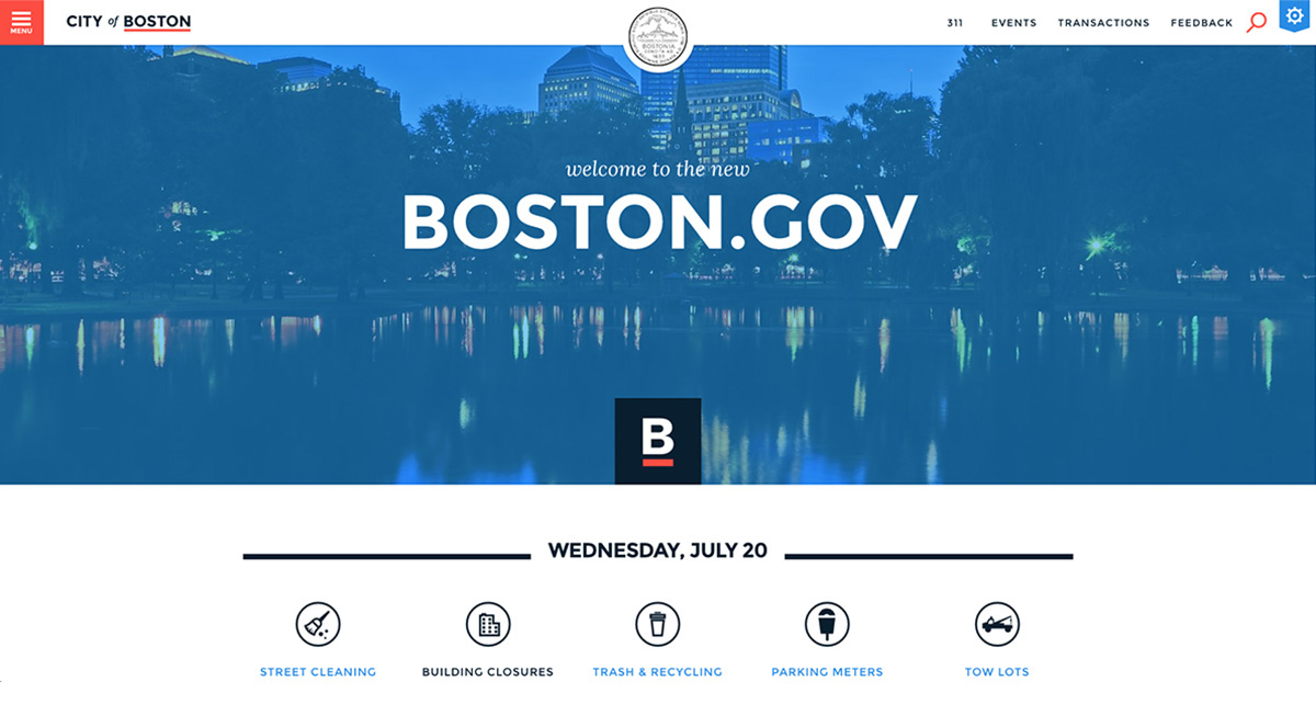 boston.gov homepage website redesign launch