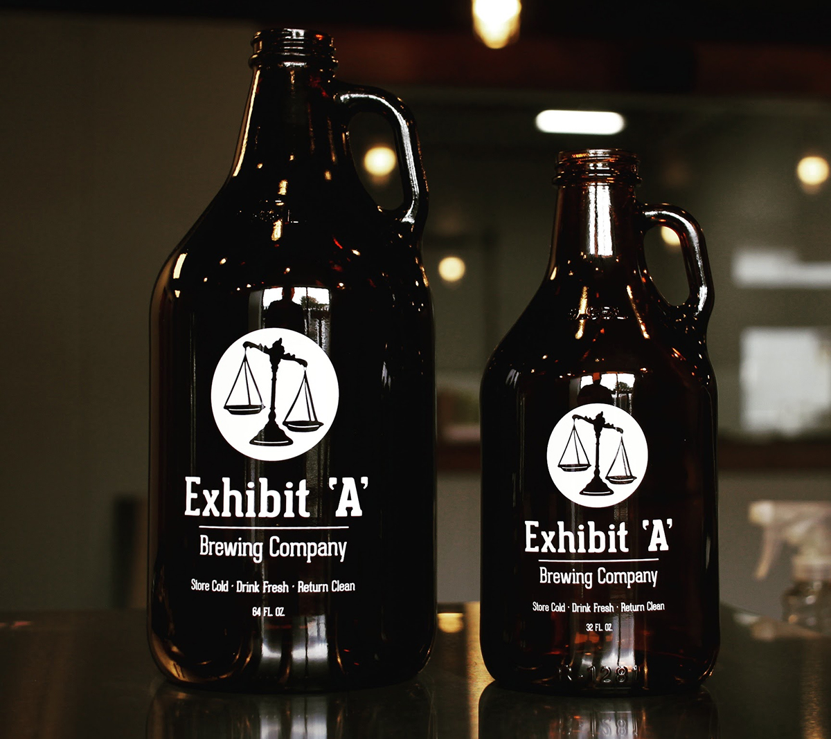 Exhibit 'A' Brewing Company growlers
