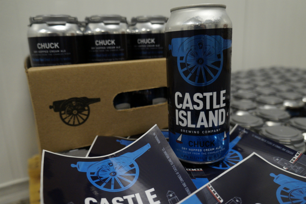 Castle Island Brewing Company's Chuck, a dry-hopped cream ale brewed with water from the Charles. / Photo provided