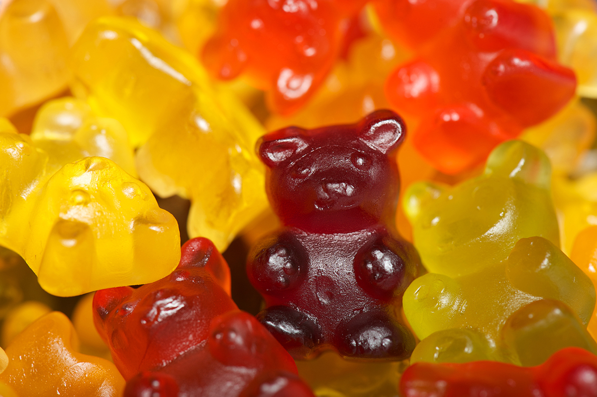 Colorful gummy bears 
