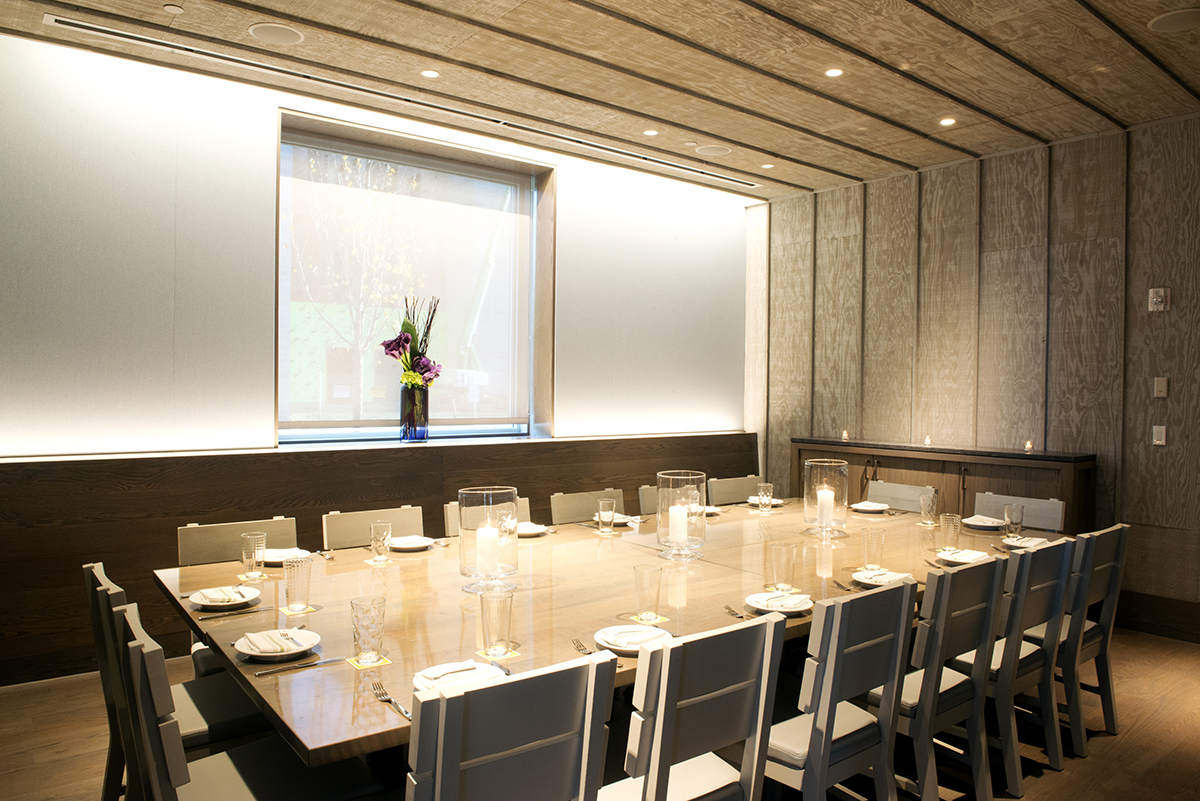 A private dining room at Island Creek Oyster Bar in Burlington.