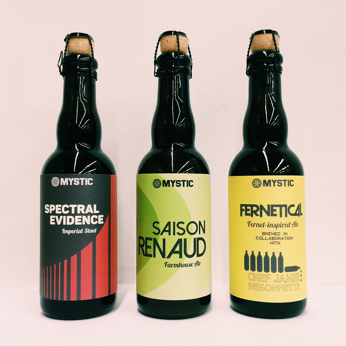 Bottles from Mystic Brewing.