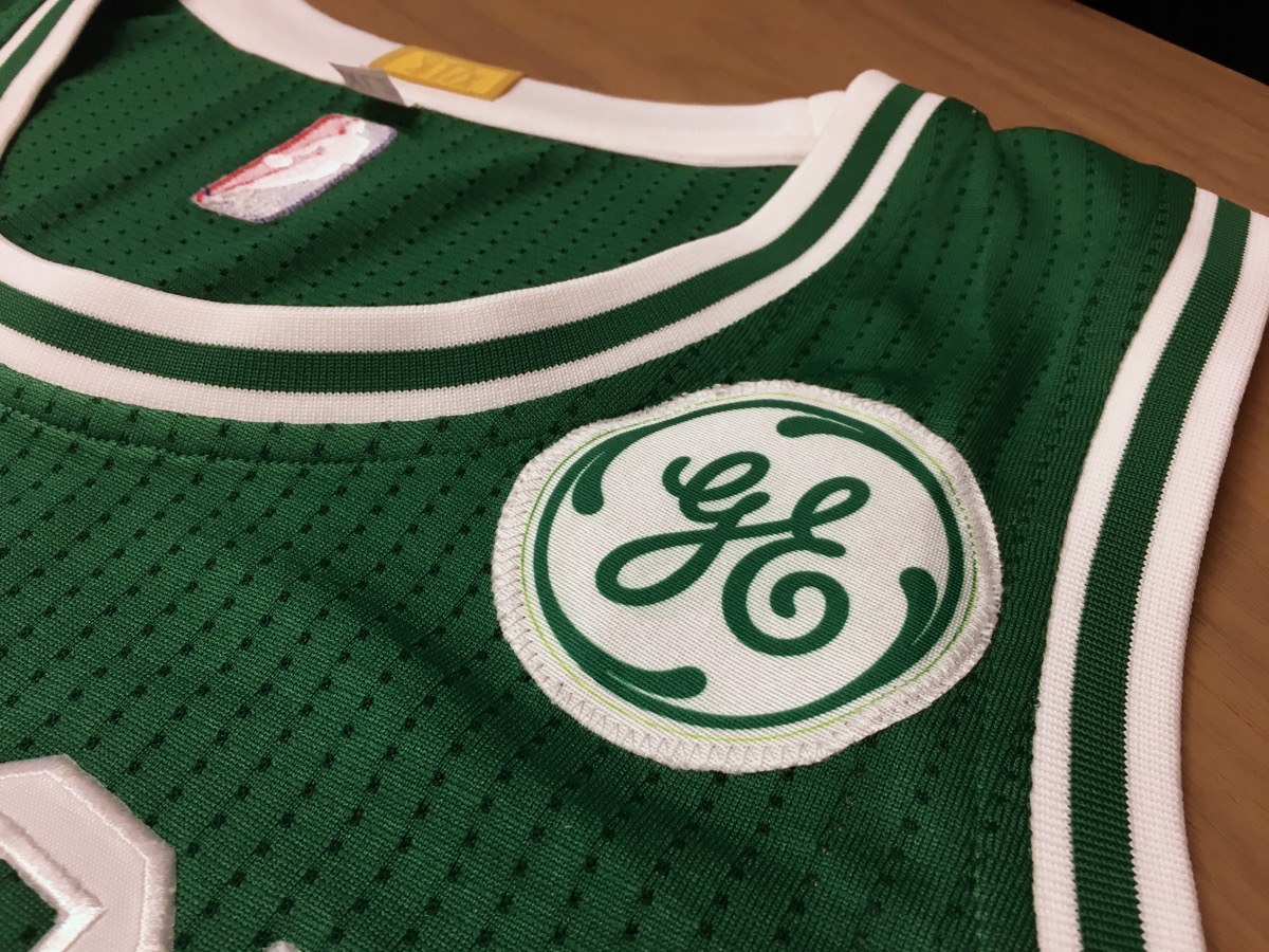 celtics jersey with ge patch