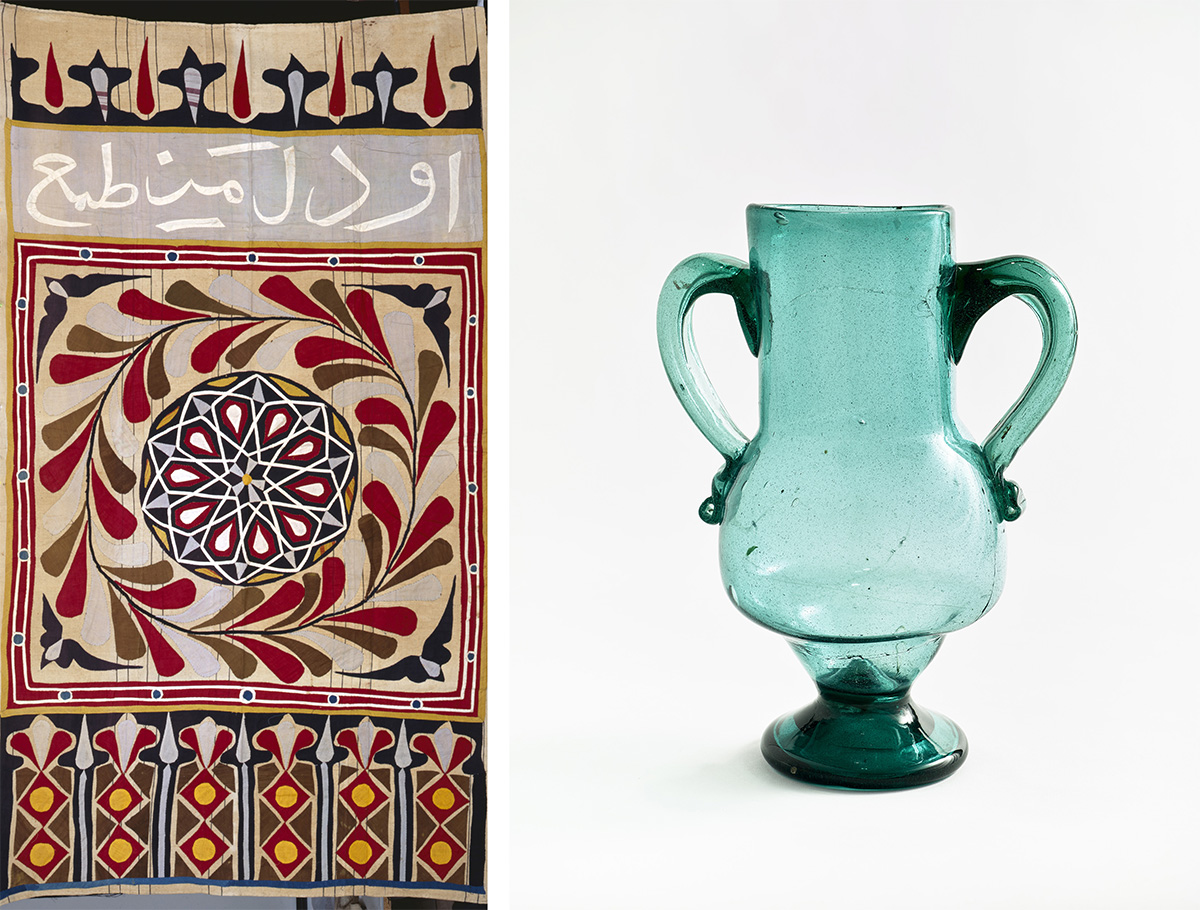 Matisse's Egyptian tent curtain and vase / Images courtesy of Museum of Fine Arts, Boston