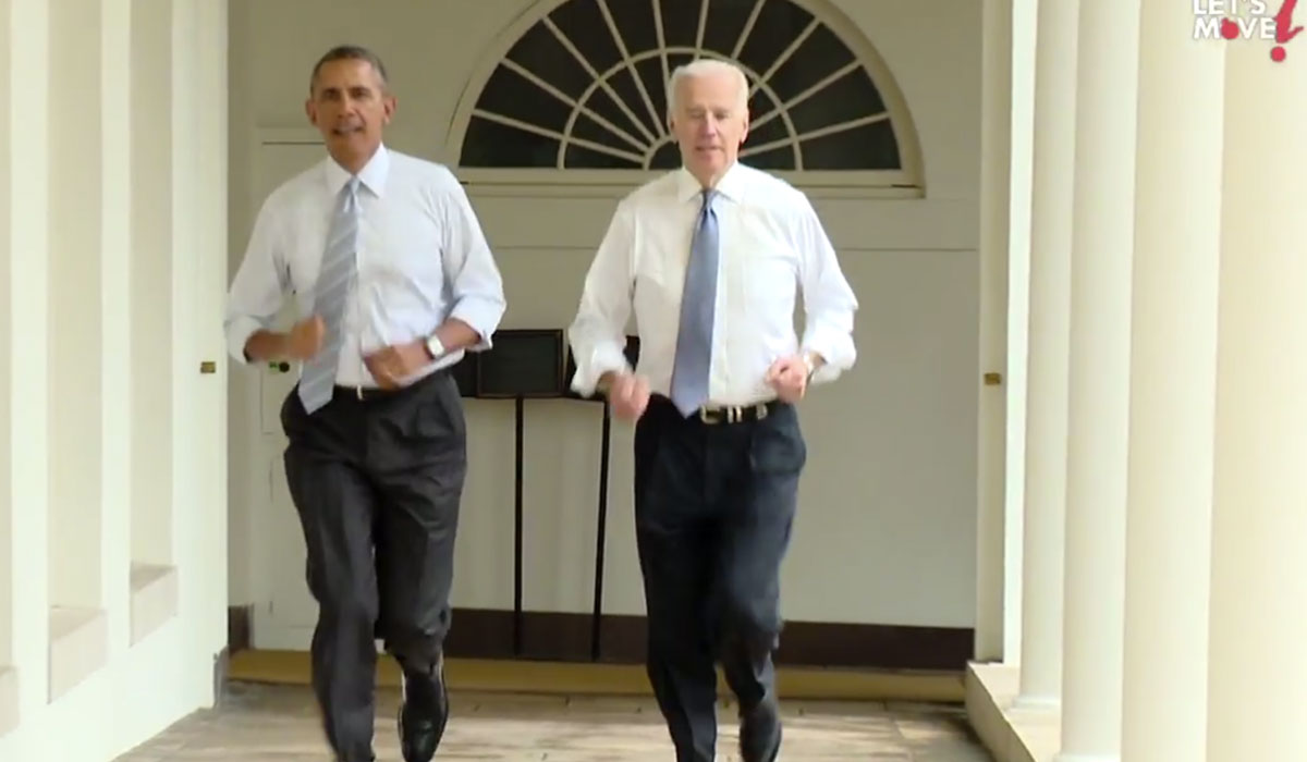 Watch President Obama and Joe Biden Run Around the White House Boston