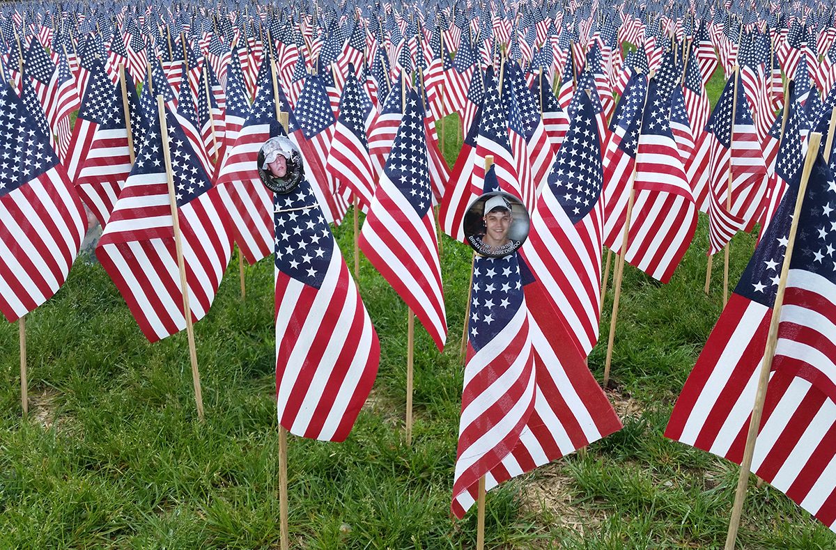 Volunteers plant 37,000 flags on Boston Common ahead of Memorial