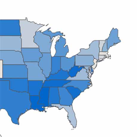 Fattest States in America Ranks Massachusetts 48th