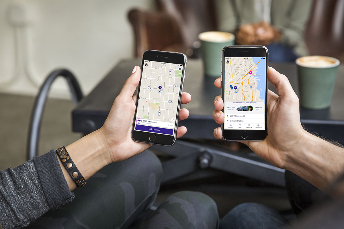 The Lyft app via Lyft