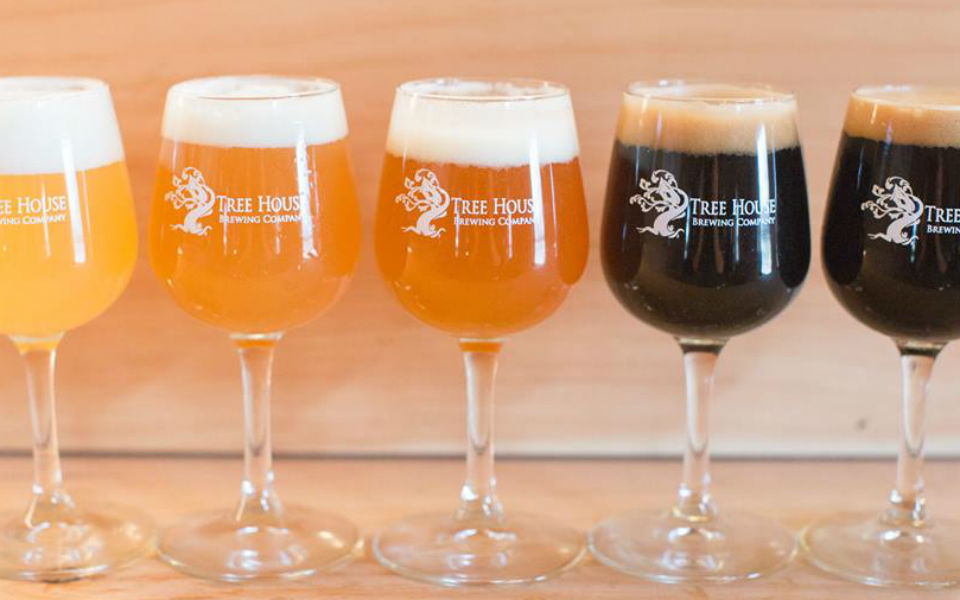 A rainbow of beers by Tree House Brewing