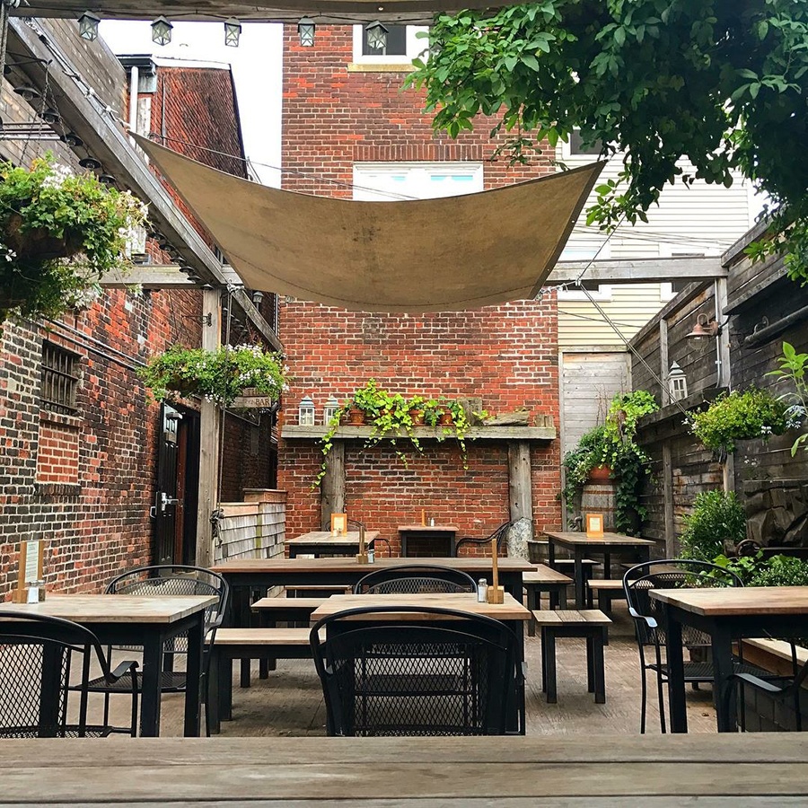 Atwood's patio in Cambridge