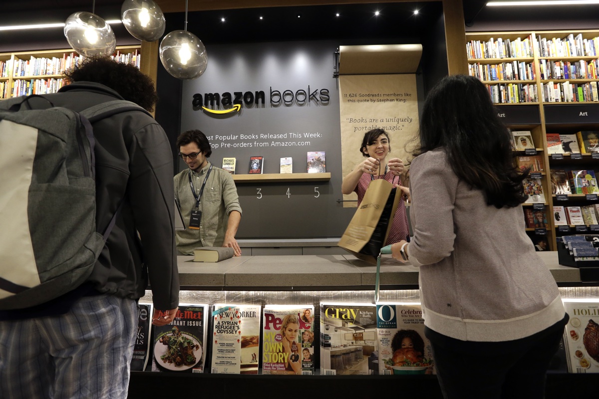 Amazon's Seattle bookstore. Photo via AP