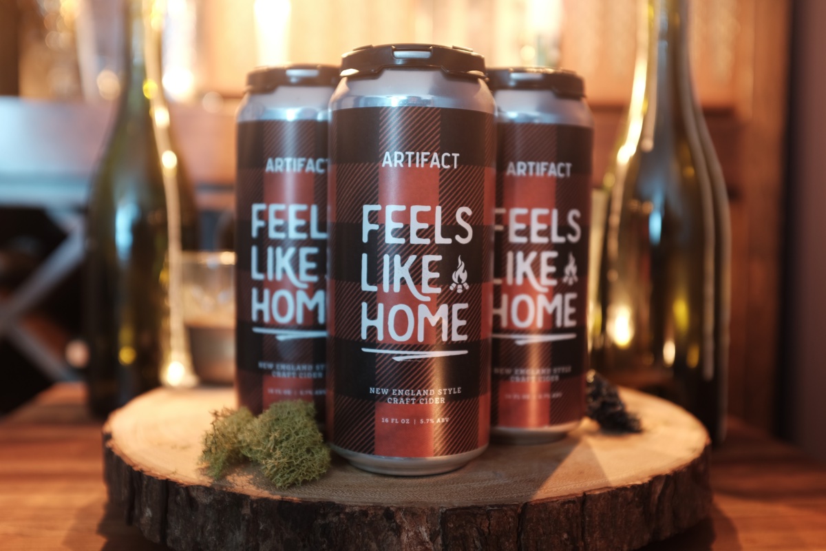 Artifact Cider Feels Like Home cans