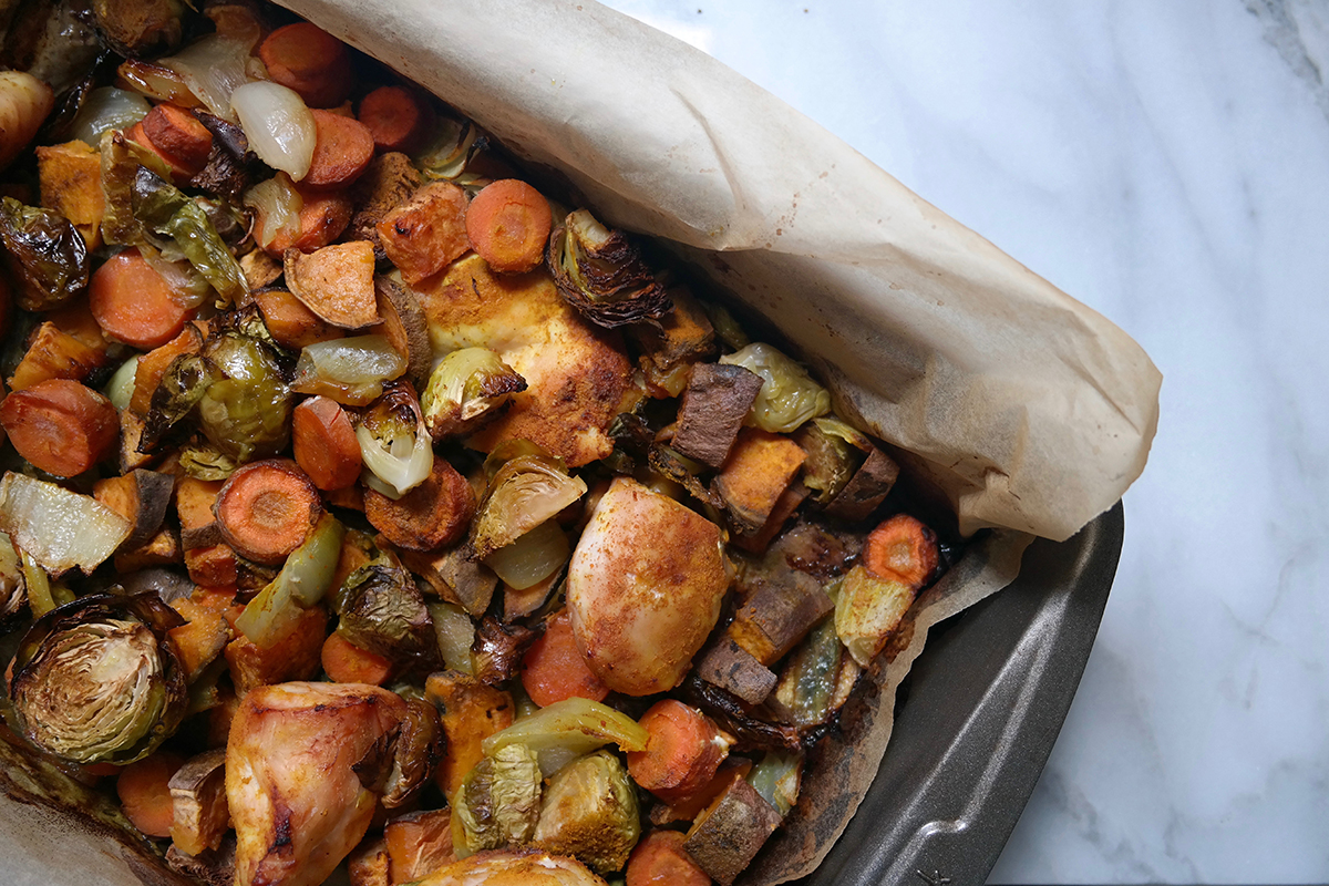 Chicken and roasted vegetables