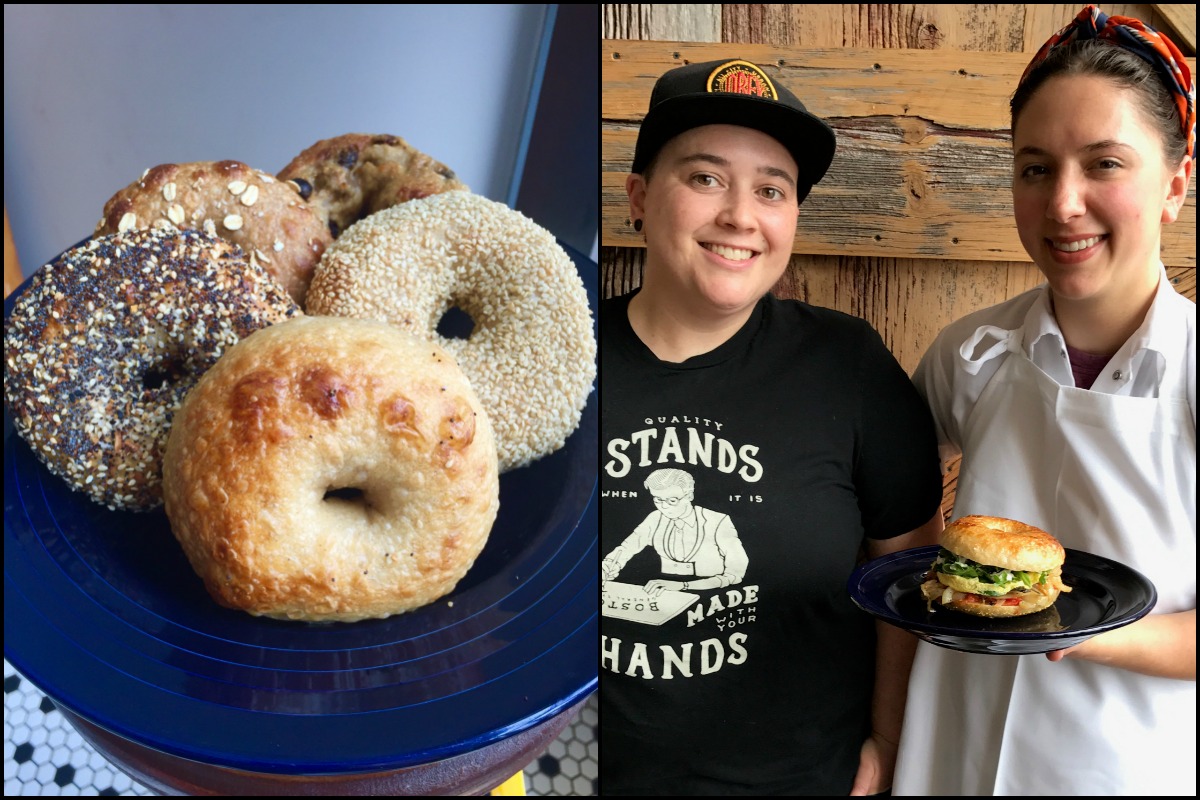 Forge Baking Co. bagels will also be available at Bloc and Diesel cafes. / (L) Forge production manager Jess Brasil and head baker Julia Stimeck