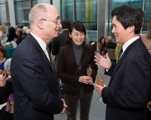 Matthew Teitelbaum, Ann and Graham Gund Director, MFA, with Japan’s Consul General Rokuichiro Michii and his wife, Ms. Ikuko Michii / Photo by Michael Blanchard