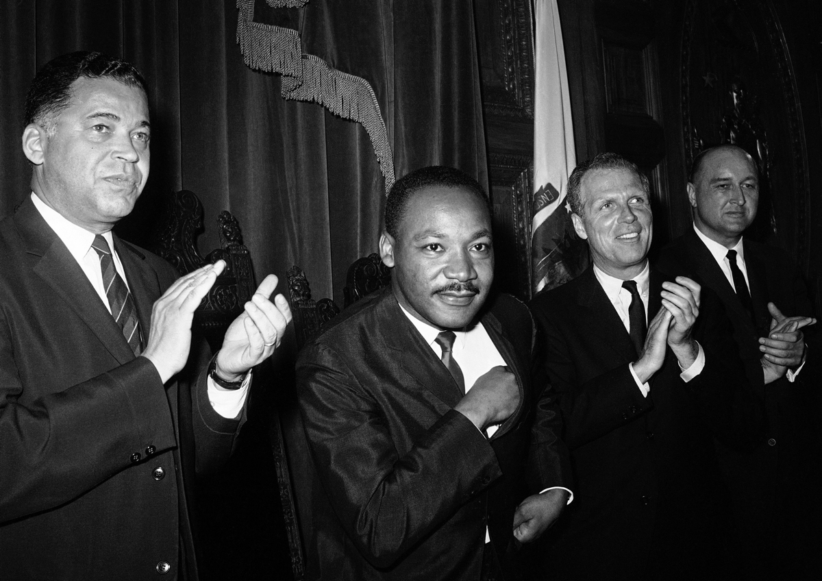 Dr. King after his address to the Massachusetts Legislature, 1965. Photo via AP