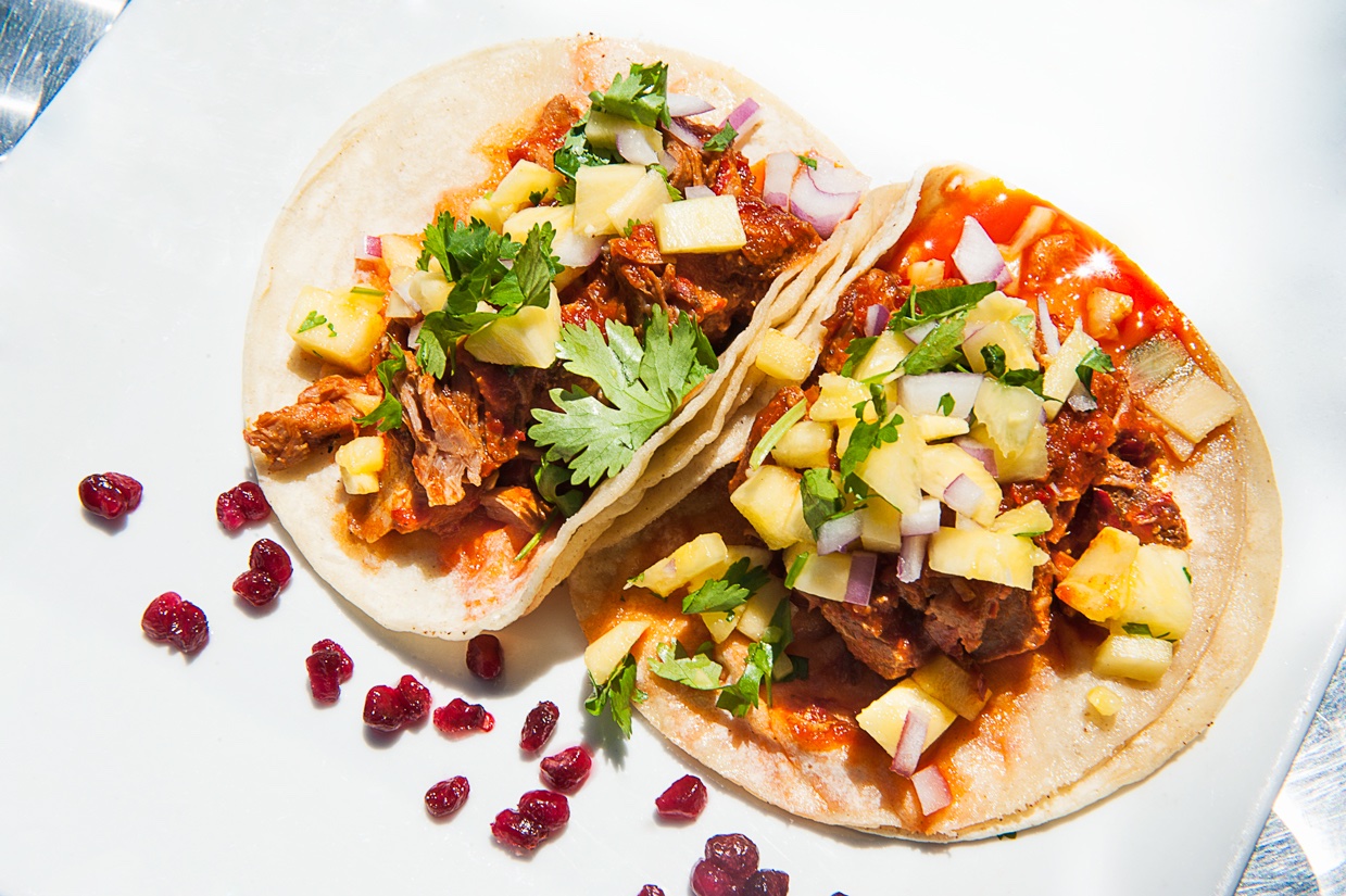 SHREDDED PORK TACOS AT JOSE’S IN CAMBRIDGE. PHOTO BY CHELSEA KYLE for "A Chef’s Guide to Mexican Food"