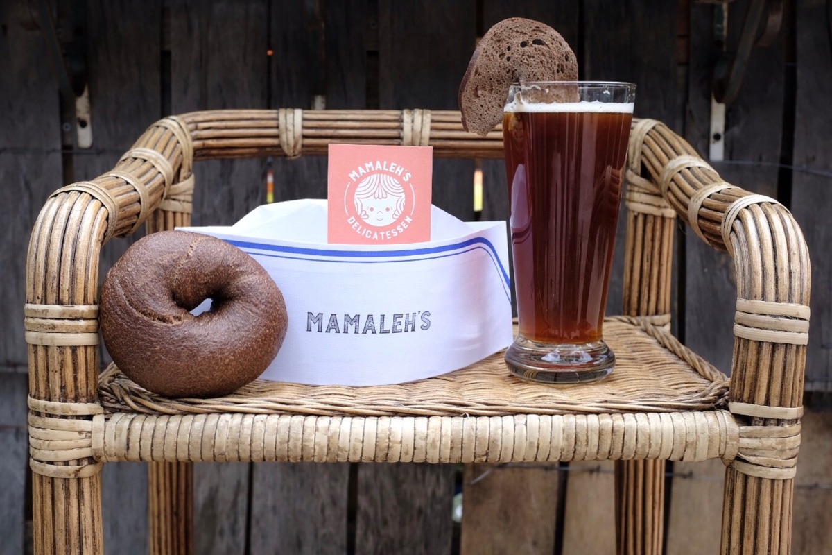 The Bagel Bock, brewed with Mamaleh's rye bagels at Cambridge Brewing Company