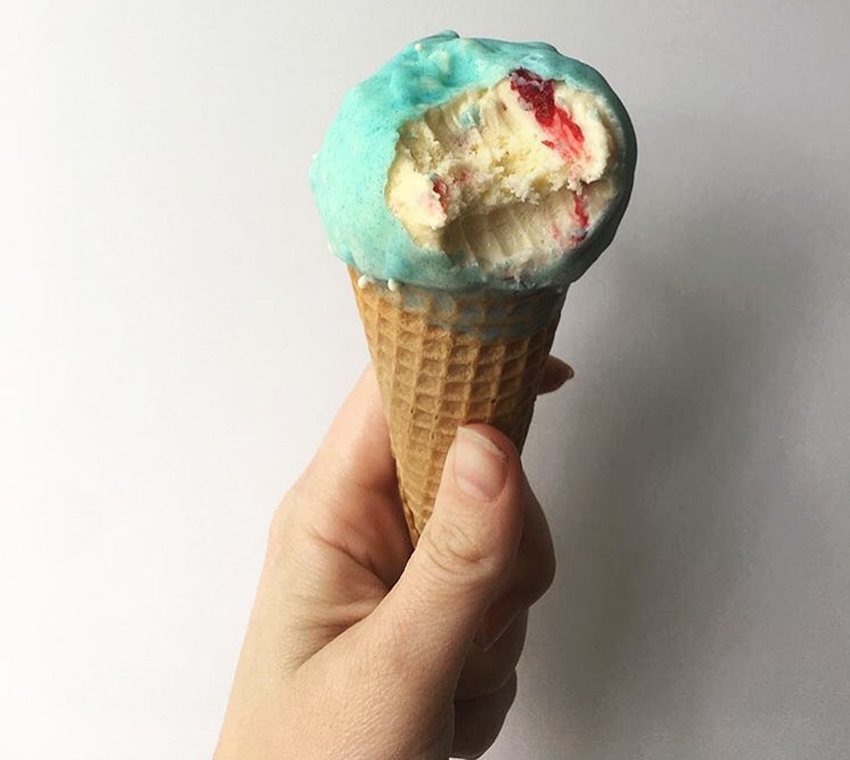 The Parlor Ice Cream Co. has patriotic cones at Tandem Coffee Roasters in Portland, Maine, on Sunday, July 2
