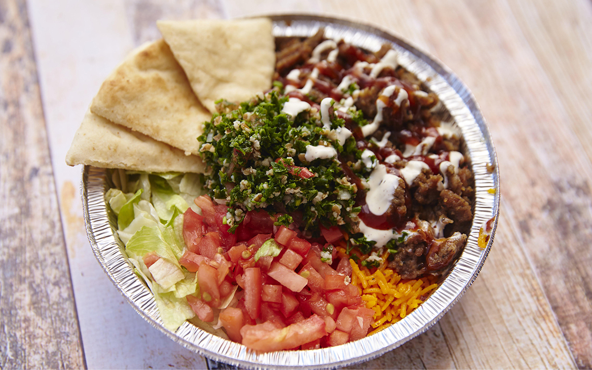 Pictured above is one of the Halal Guys' classic dishes.