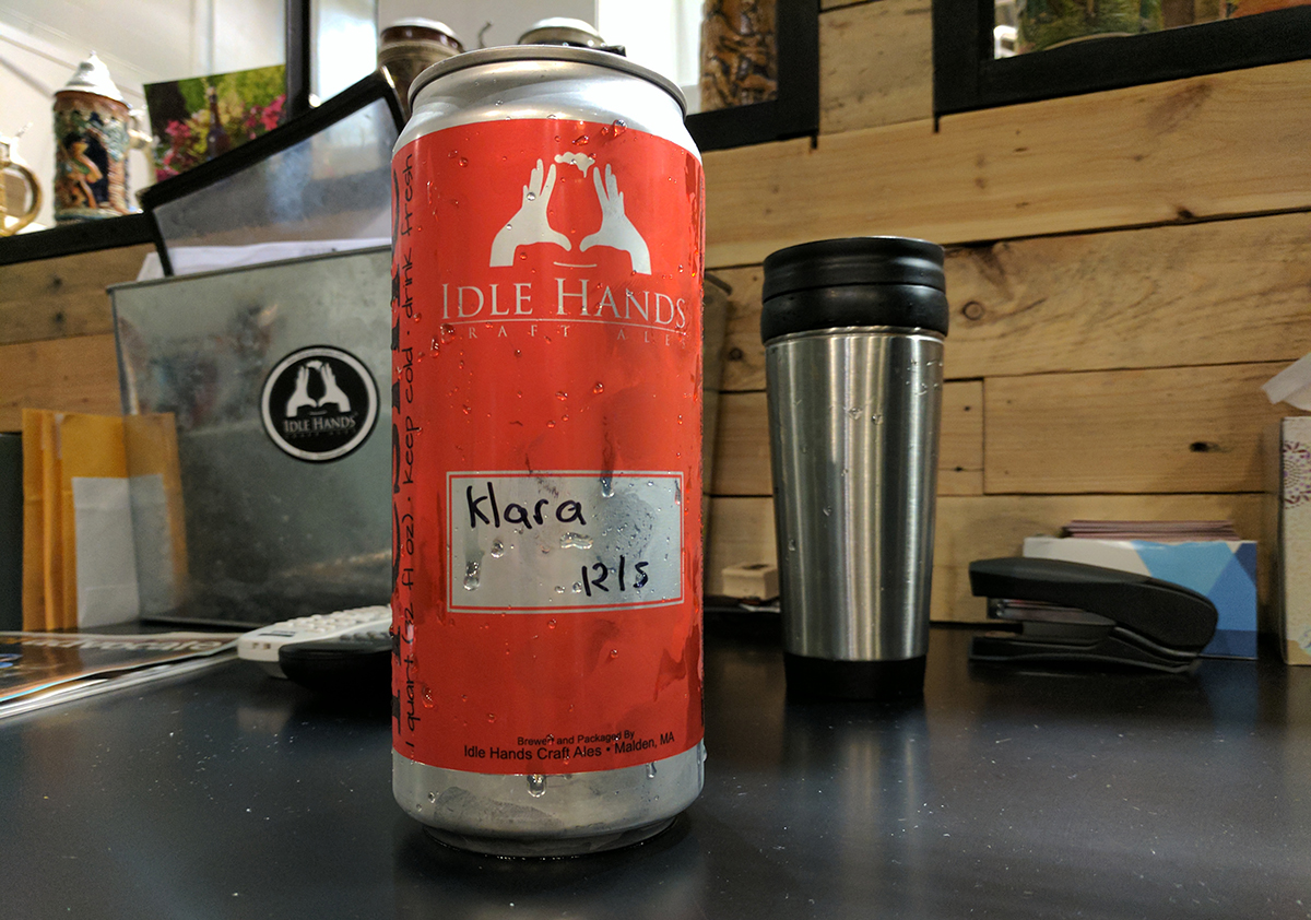 Idle Hands crowler photo provided