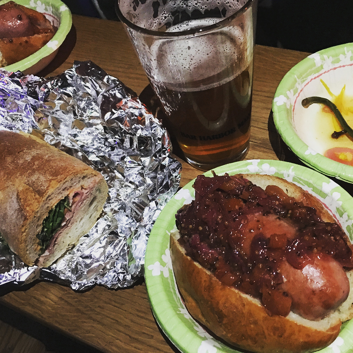 A spread of Kummerspeck fare at a March pop-up at the Dive Bar