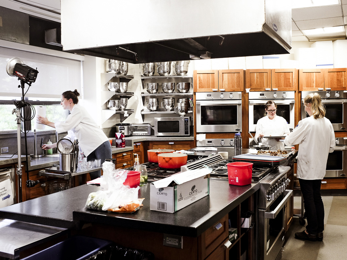 The large kitchen in Brookline Village, where <em>America's Test Kitchen</em> has been filmed
