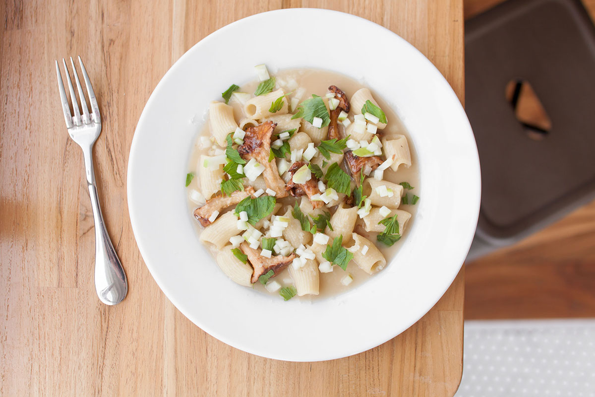 SEMOLINA RIGATONI with CHANTERELLE MUSHROOM at NOCA Provisions