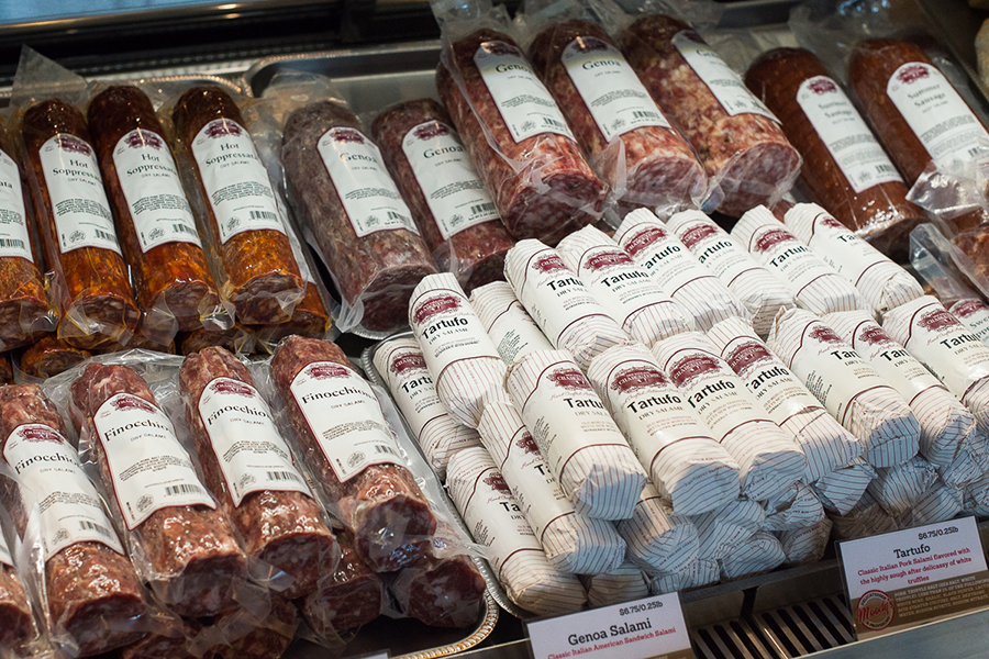 New England Charcuterie products on display at Moody's Deli in Back Bay