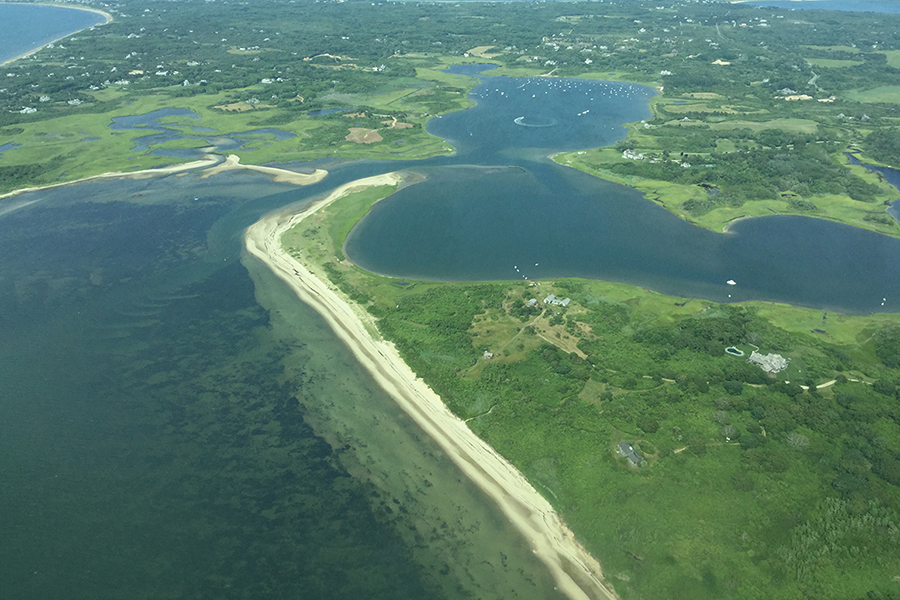 The coast of Nantucket taken from above