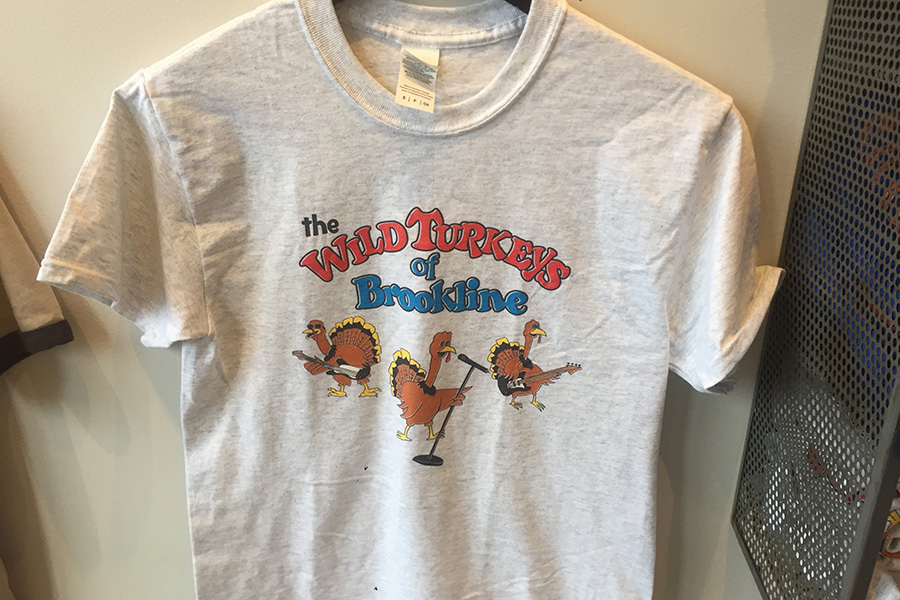 The Wild Turkeys of Brookline T-shirt is exclusively available at Cutty's.