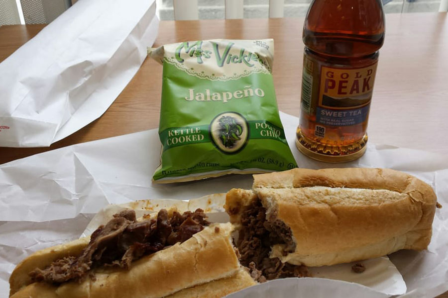 Cheese steak from Pat's Place, located inside Brigham and Women's Hospital